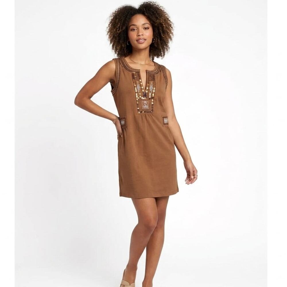 Boston Proper NWT Sequin Embellished Shift Dress Small Split V-Neck Sleeveless
